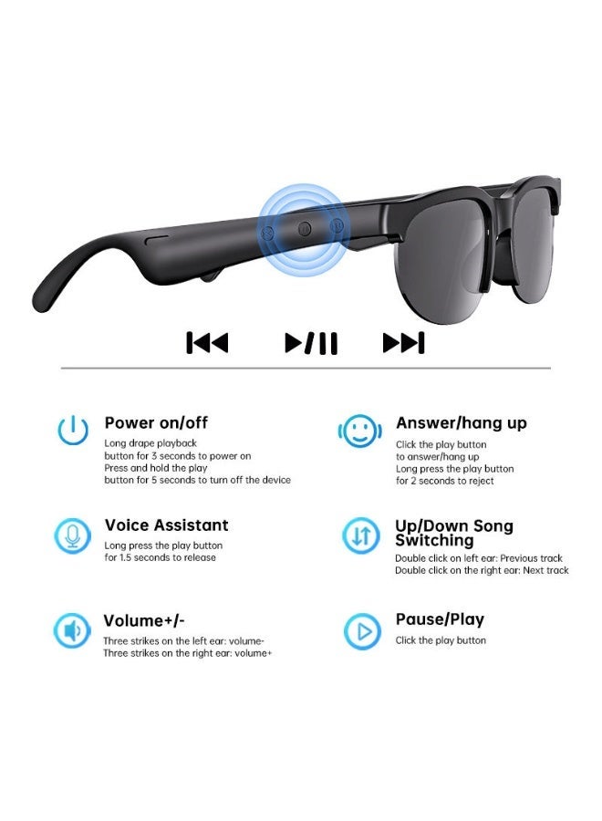 All-in-One Portable AI Translation Smart Sunglasses, Real-time Translation for 156 Languages, AI Voice Recognition, Built-in HD Microphone for Clear Calls, Sun Protection & Translation 2-in-1, Touch Control for Easy Operation, Lightweight & Comfortable Wearing, Ideal for Business Negotiations, Travel & Language Learning, Premium Smart Wearable Accessory - Image 4